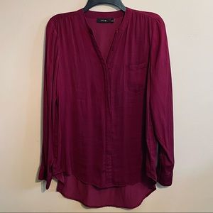Apt. 9 Burgundy Button Long Sleeve Tunic Size Large